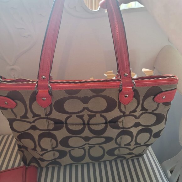 Coach Signature Orange Purse & Wallet Set - Picture 4 of 6